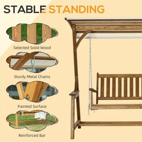 2 seats outdoor patio swing chair
