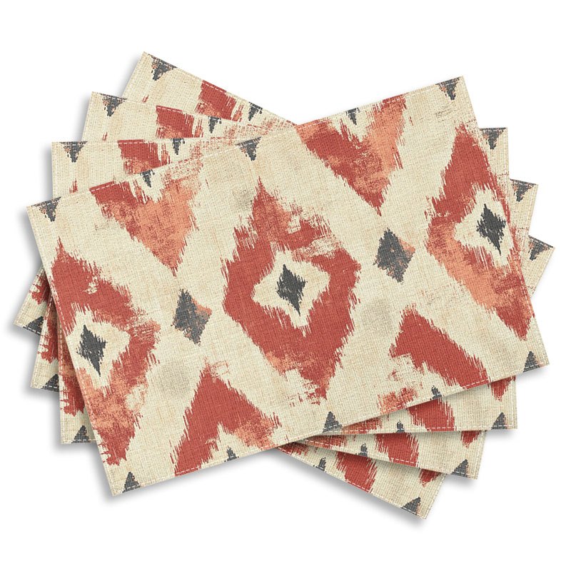 TEMU Juego de 4 manteles individuales vintage para mesa de comedor, mesa con estampados, protectores de mesa rectangulares, decoración de