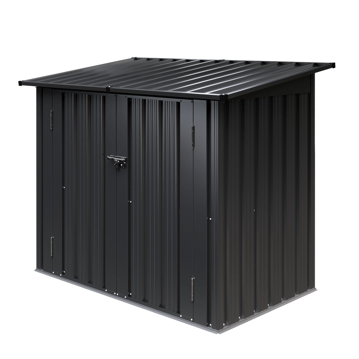 4.5x2ft (overall Dimensions) Metal Garden Shed, Openable Front & , Outdoor Galvanized Tool Storage Shed, Sheds And Outdoor Storage For Backyard Garage Lawn, Black, Temporary, Removable