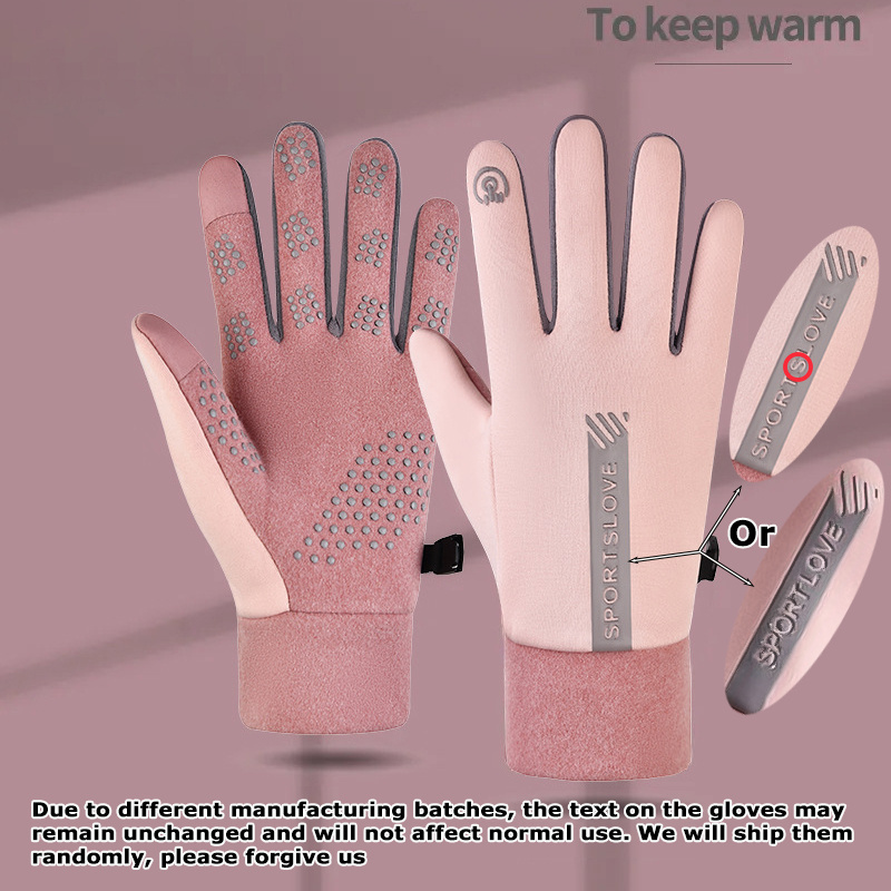 Image of 1 Pair Unisex Winter Thermal Gloves Compatible For Smartphone - Cold Weather, Touchscreen Control, For , Outdoor Activities - Christmas Gift (hand/), Random