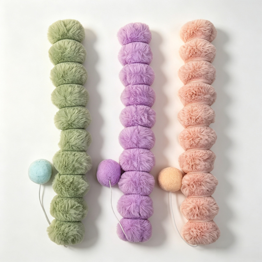 TEMU Soft Pp Caterpillar Cat Toy Pillow Plush String Ball Teasing Toy For Cats Self-entertainment And Random Color , Without Battery