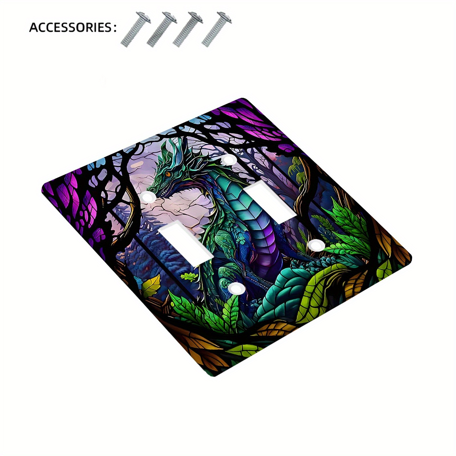 TEMU 1pc 1gang/2gang Mysterious Switch Cover Plate Decorative For Bedrooms, Bathrooms, And Kitchen - Electrical