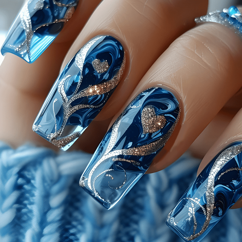 TEMU 24pcs Press On Nails - Long Coffin Leopard Ombre Design, Acrylic Fake Nails With Glossy Finish, Durable & Reusable, Easy To Apply, Salon-quality Nail Art For Fashionable Women