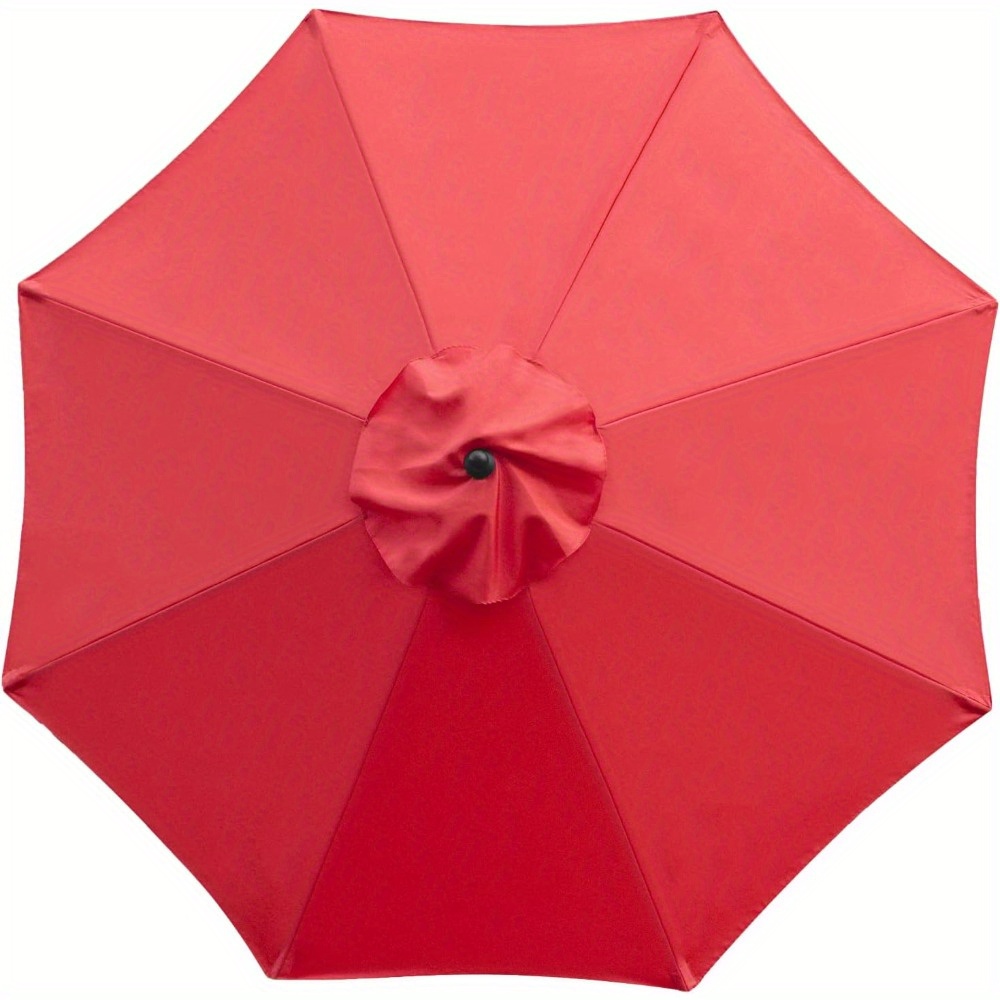 

1pc Modern 9ft Patio Umbrella Replacement - Uv Protection, Water-resistant, Sunscreen Coating, Hand Wash Only, Iron Shaft, Rectangle Market Umbrella Top For Outdoor Use - Red