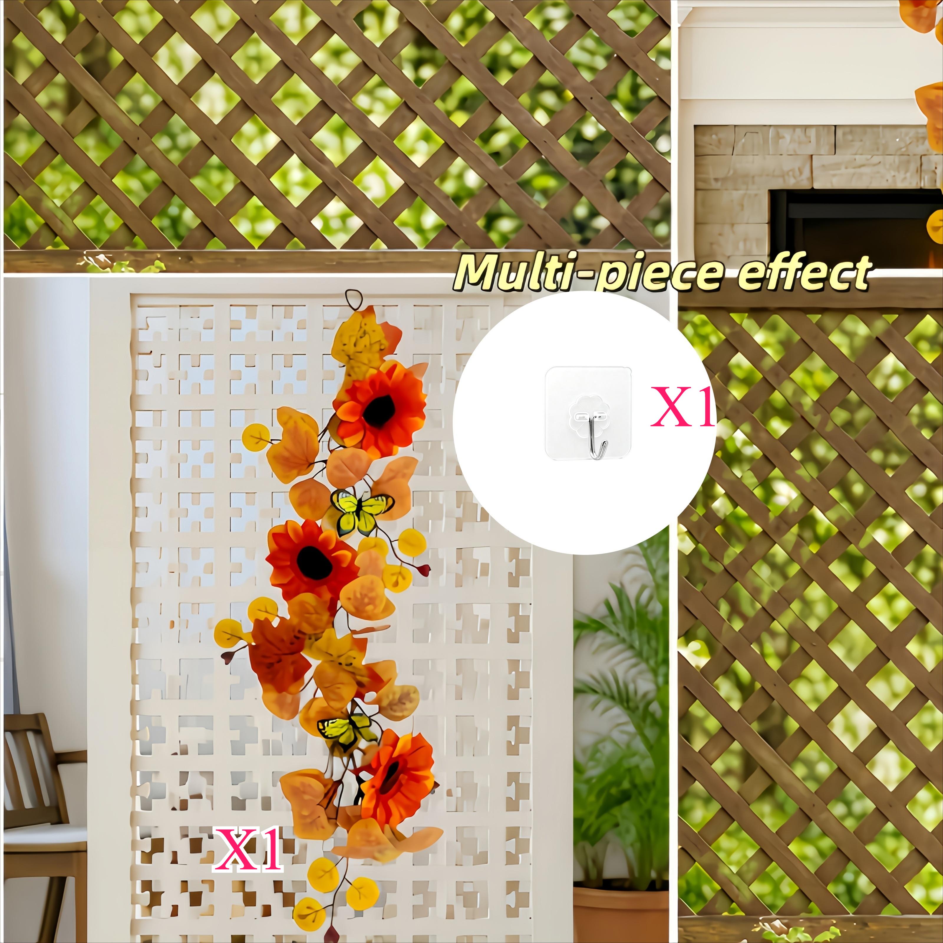 TEMU 1 Long Vine   1 Free Hook - Autumn /autumn Decorative Vine Wreath, Includes Orange Sunflowers, , Round , Vine Branches, , And Butterflies.