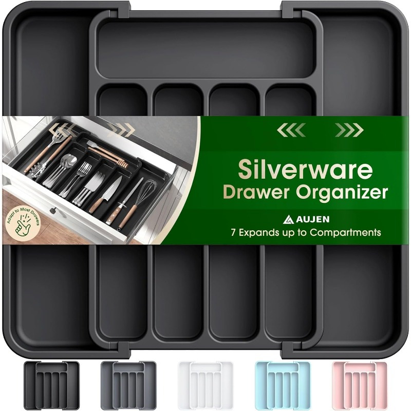 

1pc Kitchen Drawer Organizer - Adjustable, Customizable For Utensil Storage. Ideal For Forks, Knives & More. Kitchen Organizer & Storage Solution For A And Efficient .