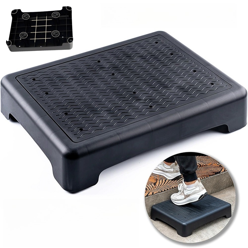 Image of Folding Stool With Wide Non-slip Platform & Sturdy Legs, Step Stool 200kg Load Capacity - Portable Step Stool For Elderly, Seniors, Pregnant Women, Mobility -/outdoor Use