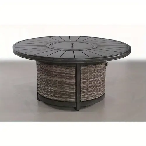x 52 w propane outdoor fire pit table modern woven wicker design mixed color durable fabric memory foam no electricity needed for patio garden backyard patio fire pit table round tabletop natural