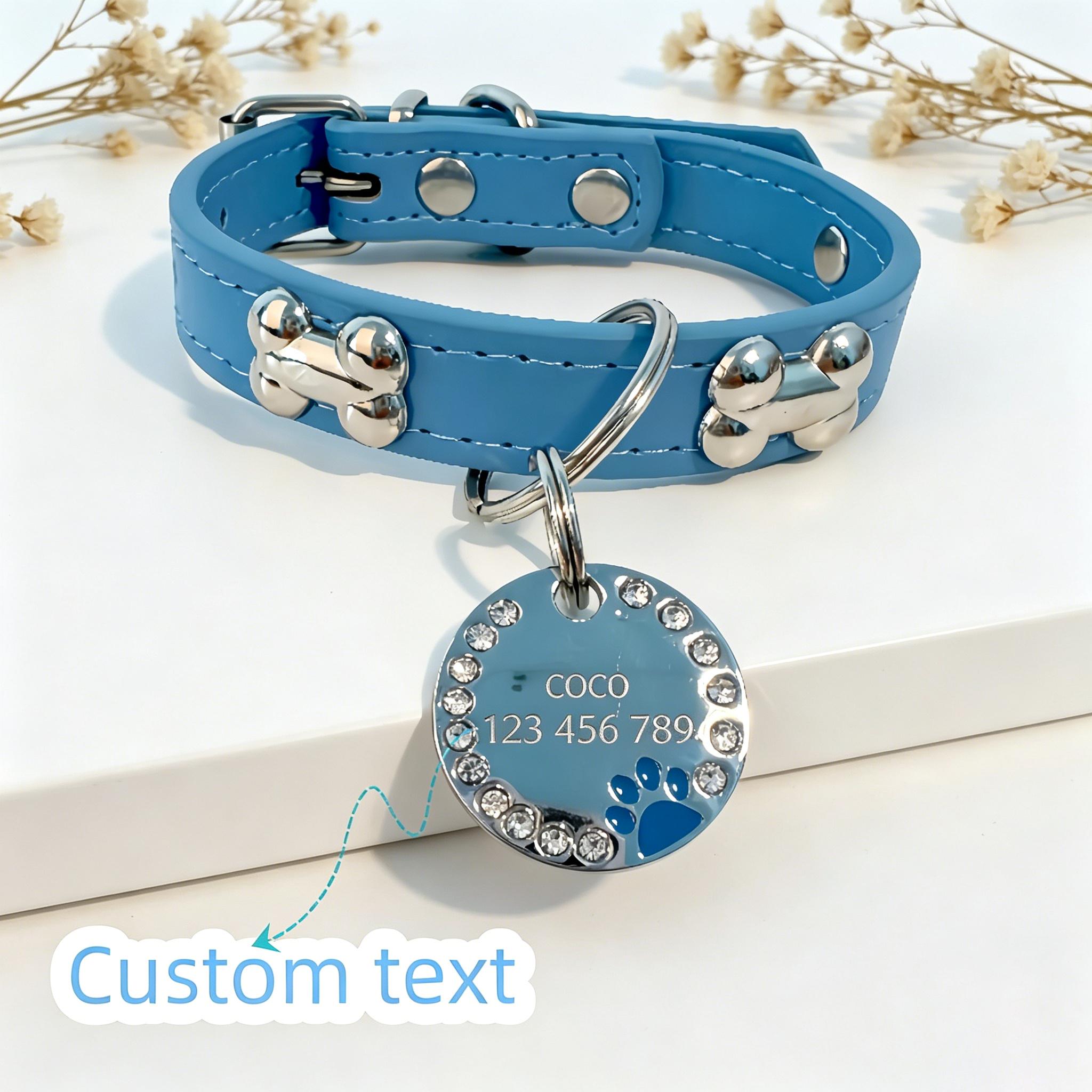 TEMU Fashionable Pet Collar, Customizable Tag, Pet Id Number Customized For Free, Preventing Loss. For Fans