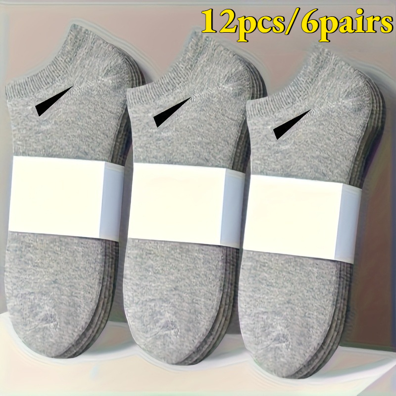 TEMU Paquete de 12 piezas/6 de calcetines tobilleros unisex de corte - Calcetines invisibles transpirables y resistentes al olor, adecuados para