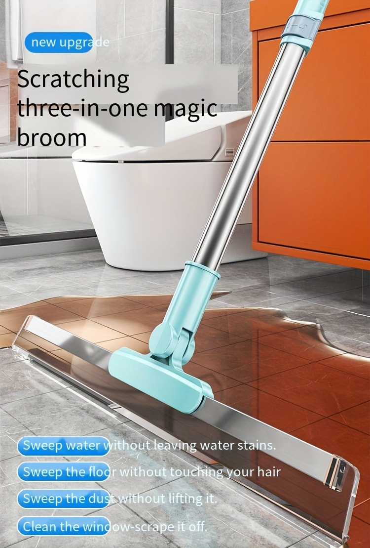 magic broom 20 extendable silicone squeegee for   cleaning ideal for bathroom kitchen pet hair removal   details 0