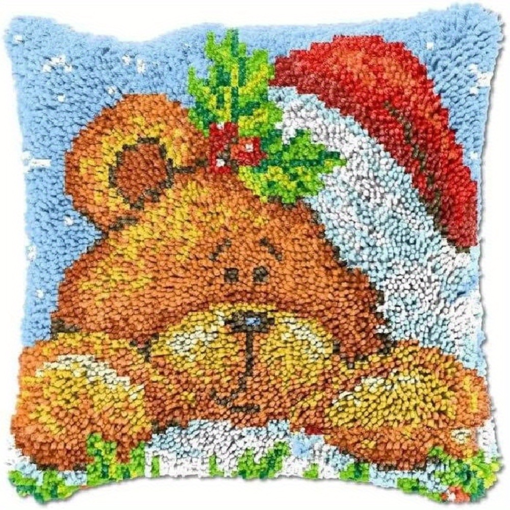 Bear Pattern DIY Latch Hook Pillow Cover Kit