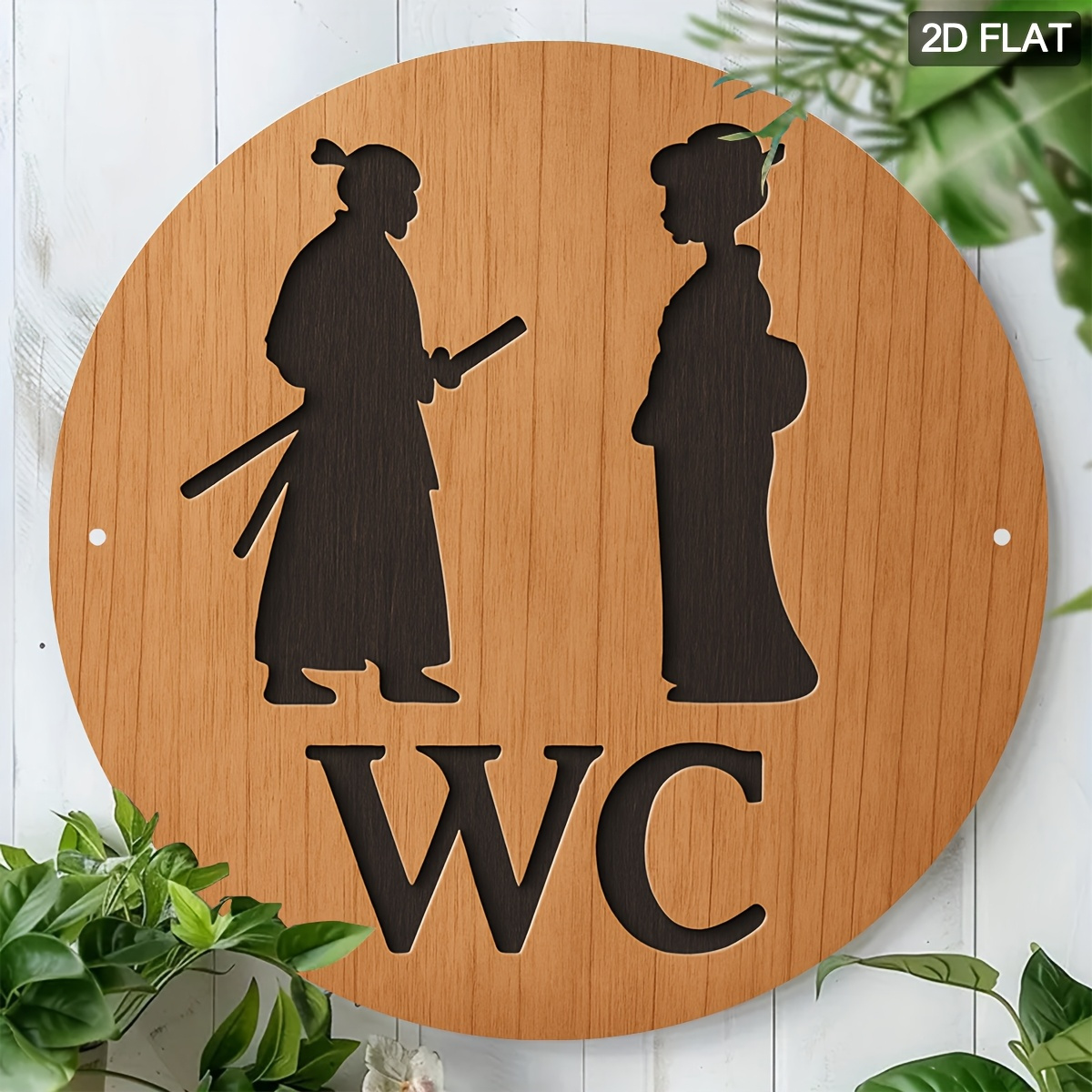 TEMU 1pc Japanese Toilet Sign Wooden Plaque - Round Signboard, Suitable For Restaurants, Fireplaces, Cafes - Waterproof And Dustproof, Artistic Wall