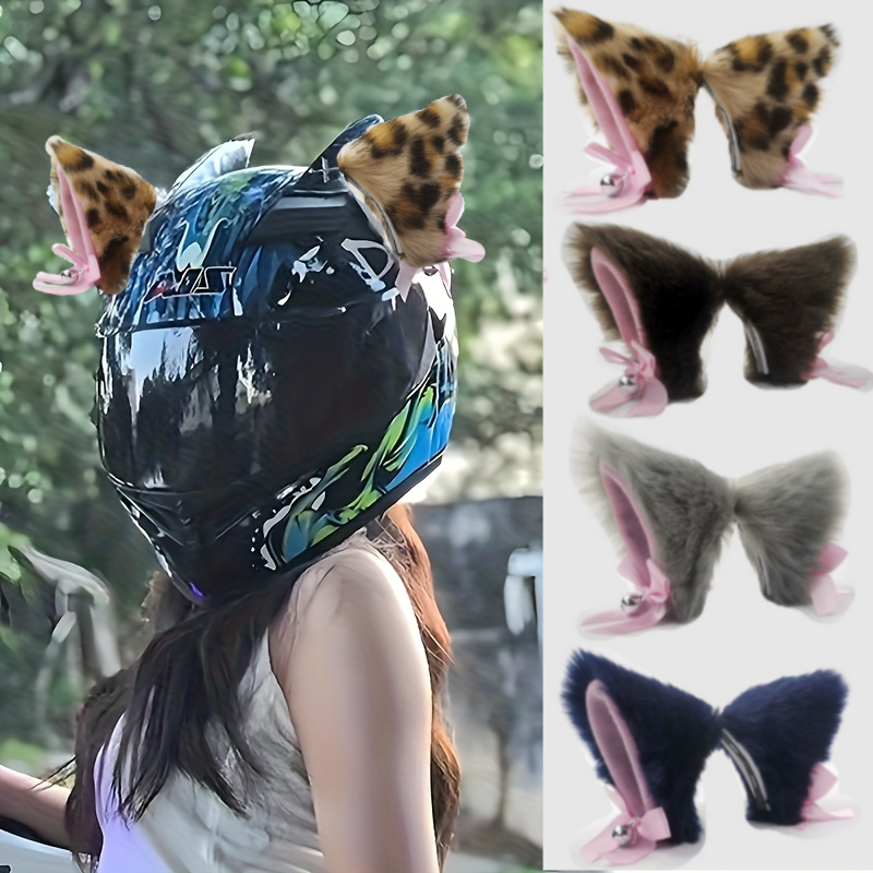 fox ears for motorcycle helmet Cover - With an easy slip Motorcycle Helmet Cover - Fox