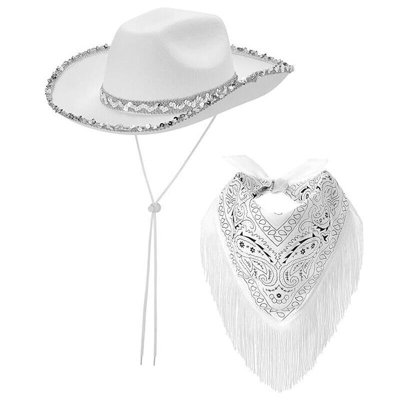 ladies cowboy hats fancy dress women hats set bandana festival fancy dress