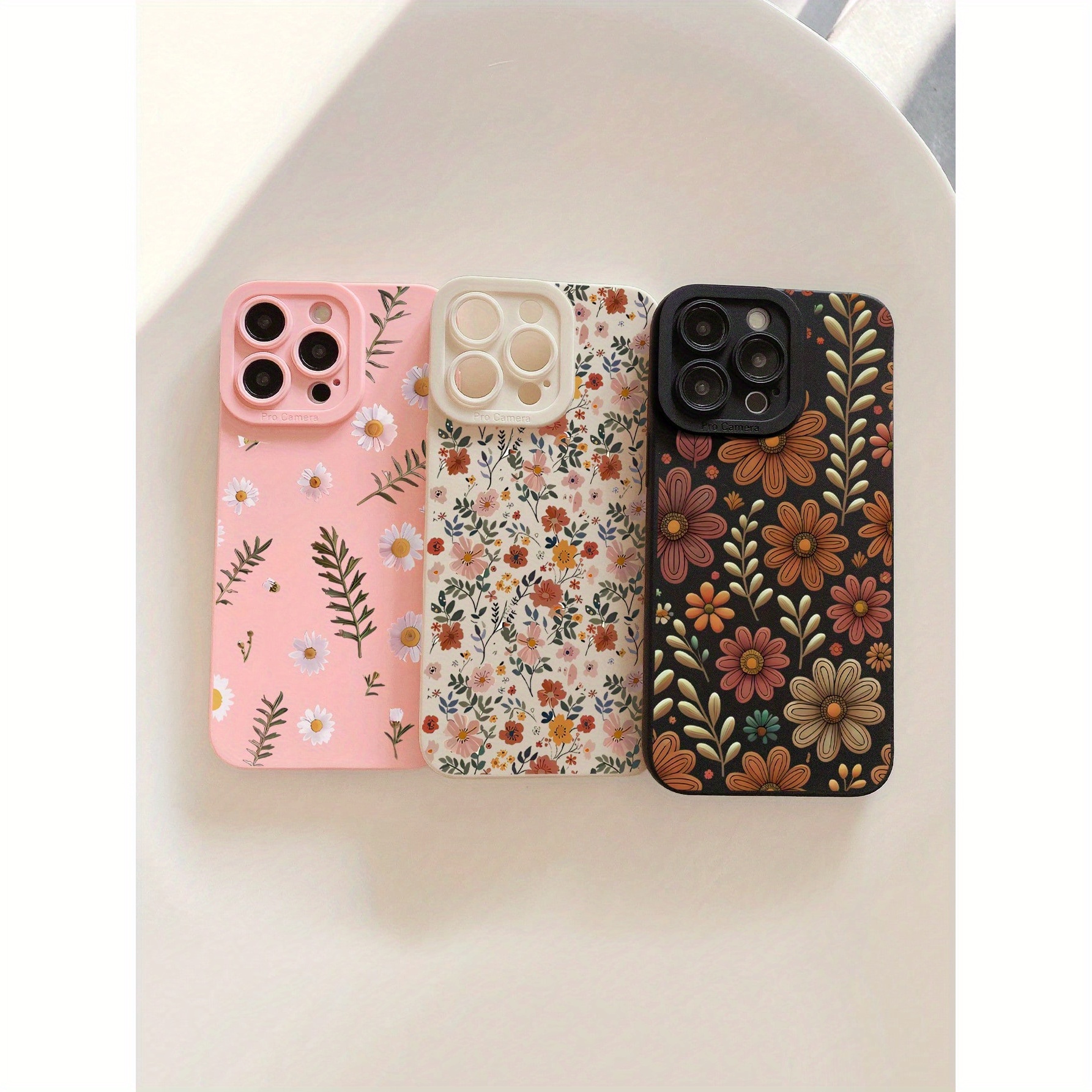 TEMU Ensemble de 3: Étui de téléphone vintage floral pour Apple 13, compatible avec Apple 15 Pro Max, et étuis pour Iphone 11/11 Pro Max/11 Pro/12/12