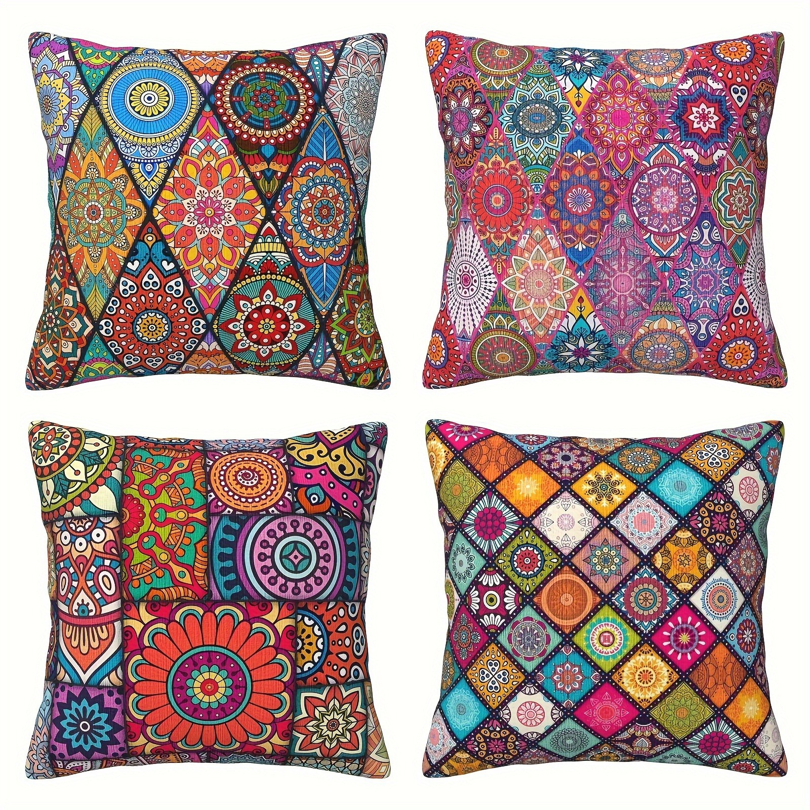 TEMU 4pcs Colorlife Thyme Home Flowers This Pillow Cover, 18 X 18 Inch Pillowcase, Sofa Sofa Cover