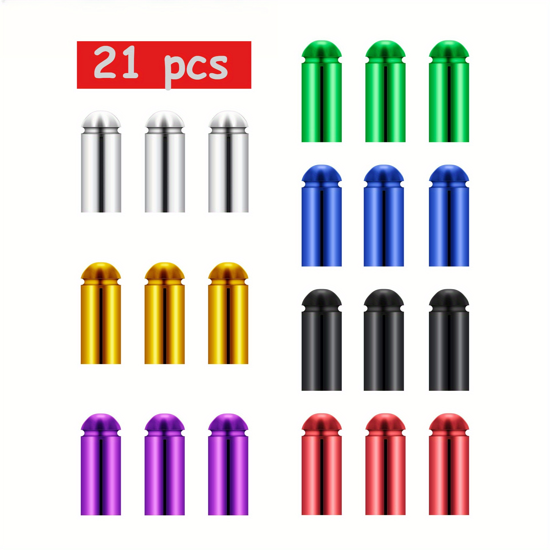 E-shop 21 Stücke Aluminiumlegierung Dart Wing Protectors, 90° Winkel Korrektor, Einfarbig (Schwarz, Grün, Blau, Gelb, Lila, Rot) - Langlebig & Bequem