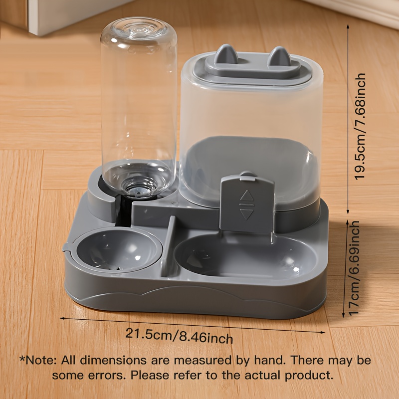 Automatic Gravity-Fed Cat & Dog Feeder and Water Dispenser Combo with Name/Text Personalization - Dual Wet/Dry & Water System, Auto Refill (No Batteries), -Spill, Suitable for Kittens and Puppies