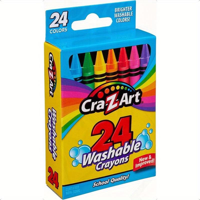 TEMU Washable Crayons 24 Count Crayons For Back To School Supply List Essential
