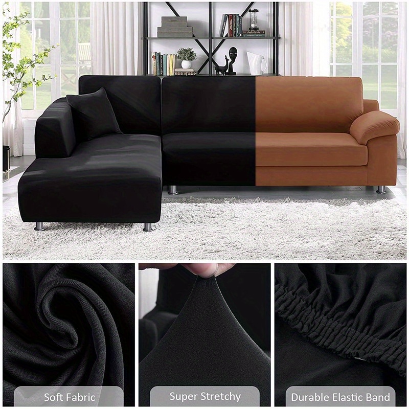 1 2 3 4 seat l shaped sofa cover protective cover stretchable detachable elastic cover suitable for   sofa protection easy to clean