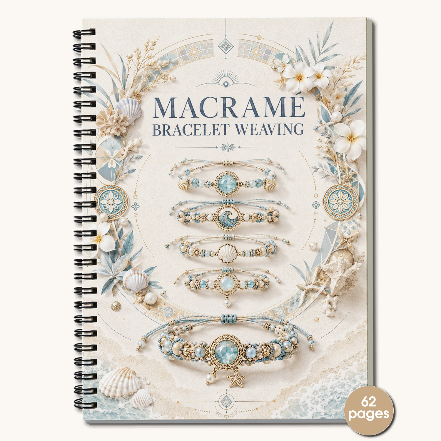 TEMU Carnet de 1 lot, manuel de tutoriel de tissage de bracelet en macramé pour les amateurs de bricolage, guide à spirale de 62 pages avec de nœuds