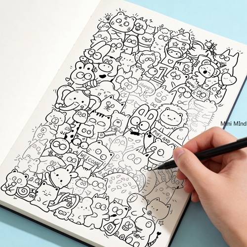 1pc exquisite doodle pattern sketchbook for copying and coloring suitable for artistic creation and 21 different ideal art gift for teenagers and adults