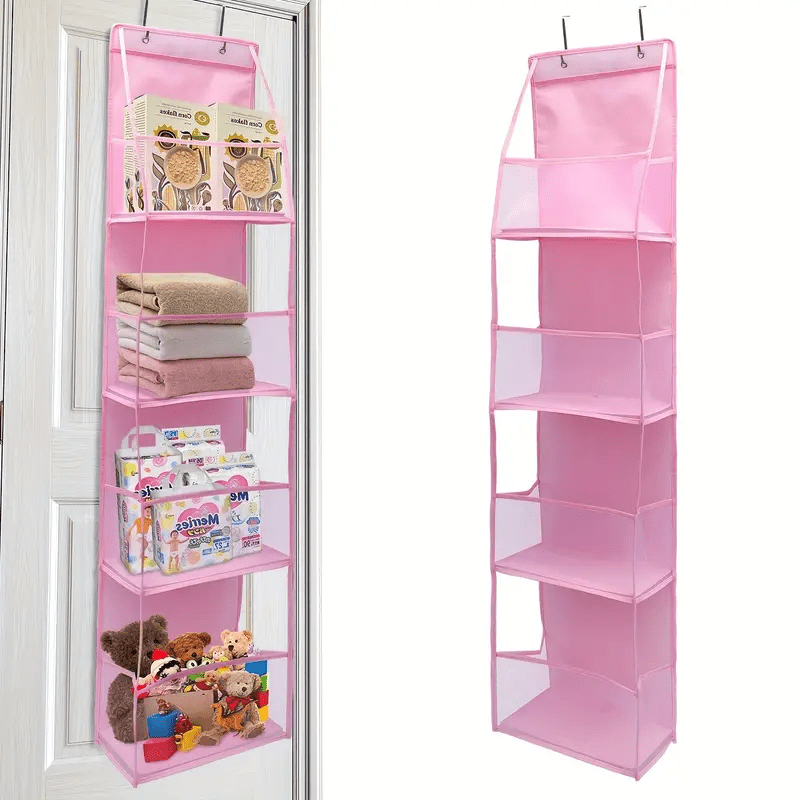TEMU Hanging Storage Bag With 4 Grids, Multifunctional Over-the-door Organizer â Perfect For Clothes, Hats, Shoes, And Towels, Ideal For Bedroom,