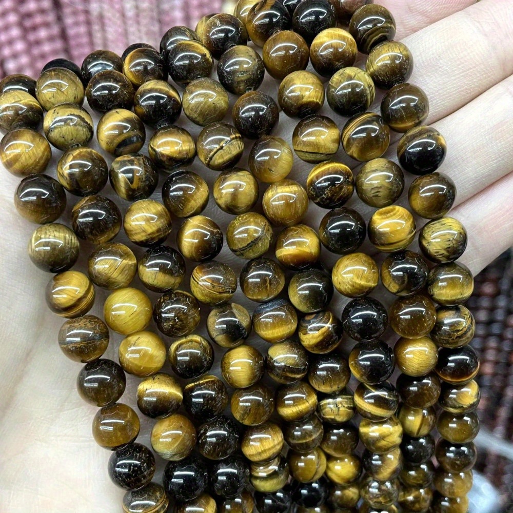 

Perles rondes et souples en œil de tigre jaune naturel en tailles 3, 4, 6, 8, 10 et 12 mm pour la fabrication de bijoux et d'accessoires de bracelets DIY.