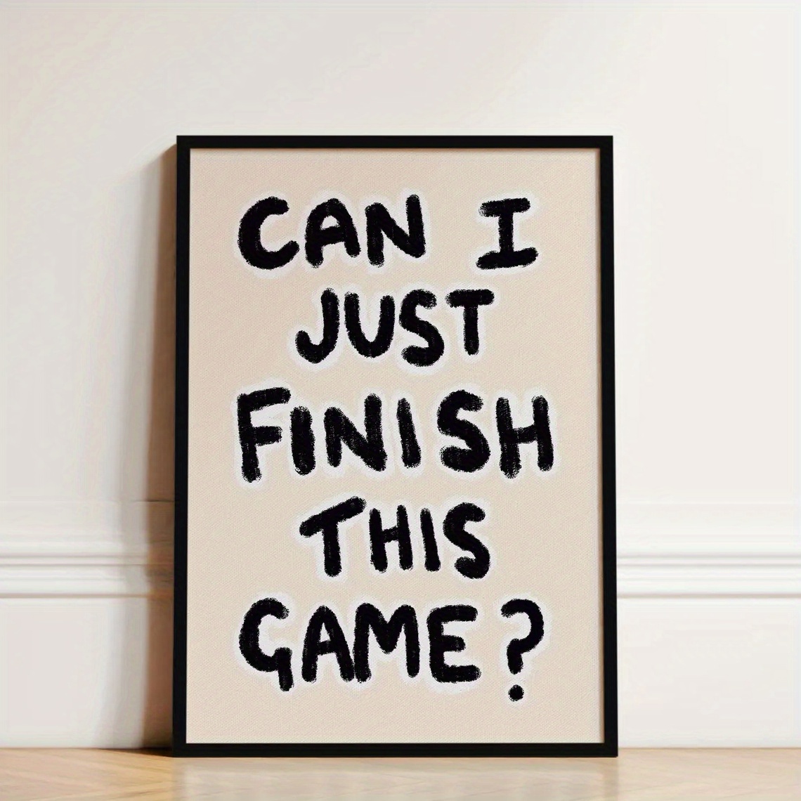 TEMU 1pc, Wall Art, Vintage Poster, Can I Game Quote Art Print, Simple Boy Bedroom Canvas Painting, Living Room Decor, Bedroom Aesthetic Design, Gift