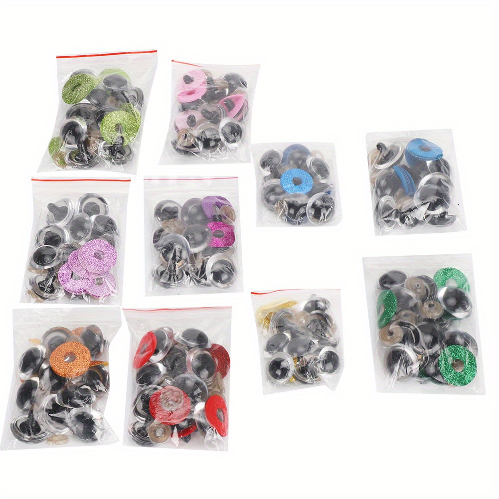 TEMU Googly For - Assorted 16mm-24mm, Plastic For , Stuffed Animals & Dolls