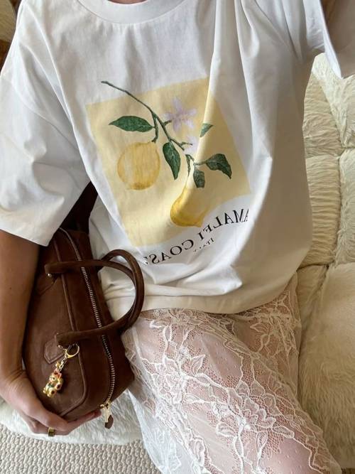 item picture graphic print drop shoulder t shirt short sleeve crew neck casual top for spring summer womens clothing