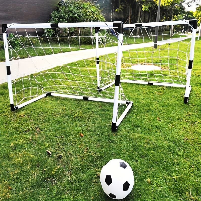 Folding soccer ball door frame, portable indoor/outdoor soccer net with detachable training equipment, birthday gift, PP material, white