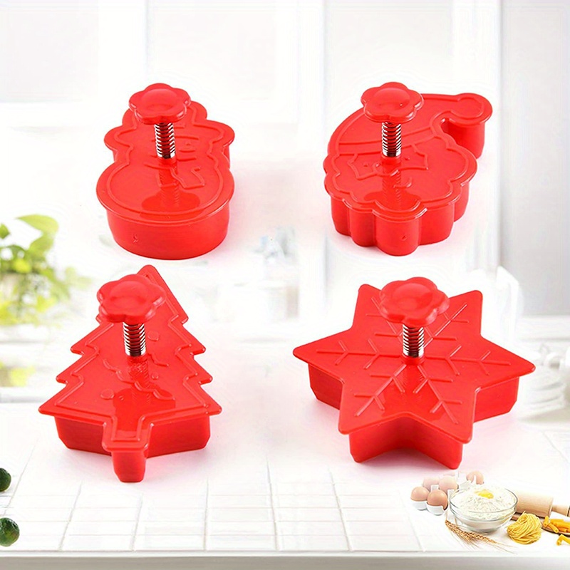 

Christmas Set - Plastic Biscuits Set 3d Plunger Mould, 4 Christmas