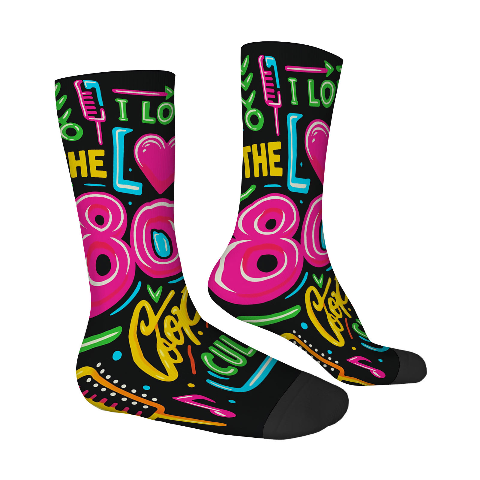 TEMU 1 Pair Socks, Fashion Pattern, & Spandex Blend-soft And Comfortable Leisure Socks, Breathable Sweat-absorbent Sports Socks For Christmas &