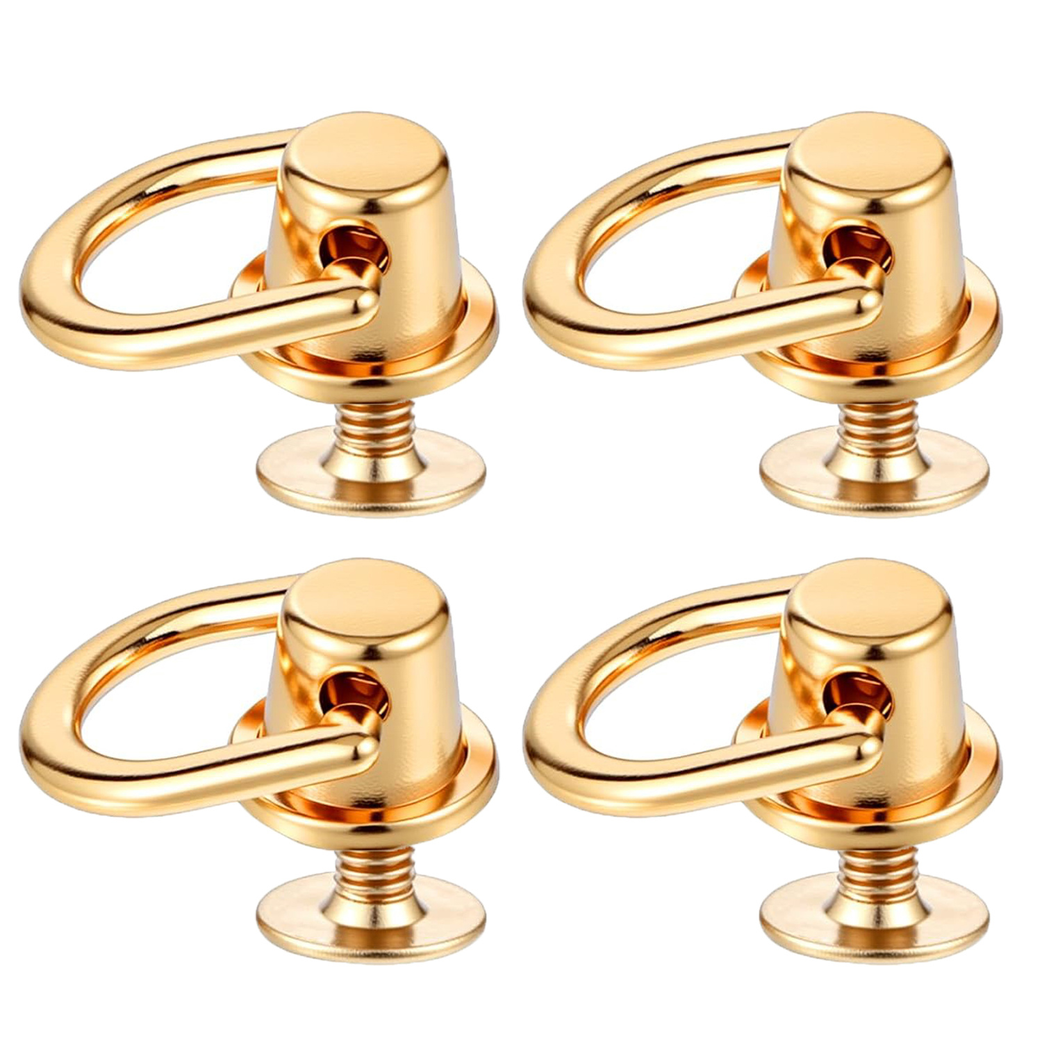TEMU 4pcs Anneaux D pour Sac à Main, Quincaillerie Métallique Robuste Rotative à 360°, Rivets à Bille à Vis à Tige avec Poinçon Fournitures de