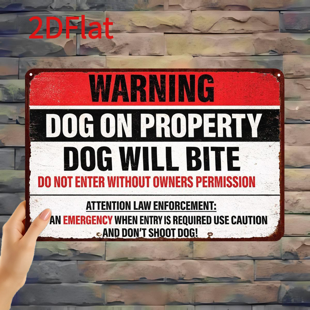 TEMU 2d Flat - 2d, Wooden 2d Flat, 2d Flat Wooden Hanging Warning Sign "beware Of Dog, Please Be Careful" Vintage Distressed Style Reminder Plaque,