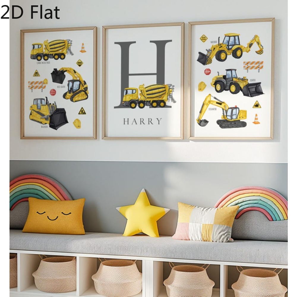 TEMU 2d Flat, 3pcs Personalized Kids Name Wall Art - Boys Room Decor With Name, Custom Boys Age & Name/date For, Valentine's Wedding Gift, Canvas