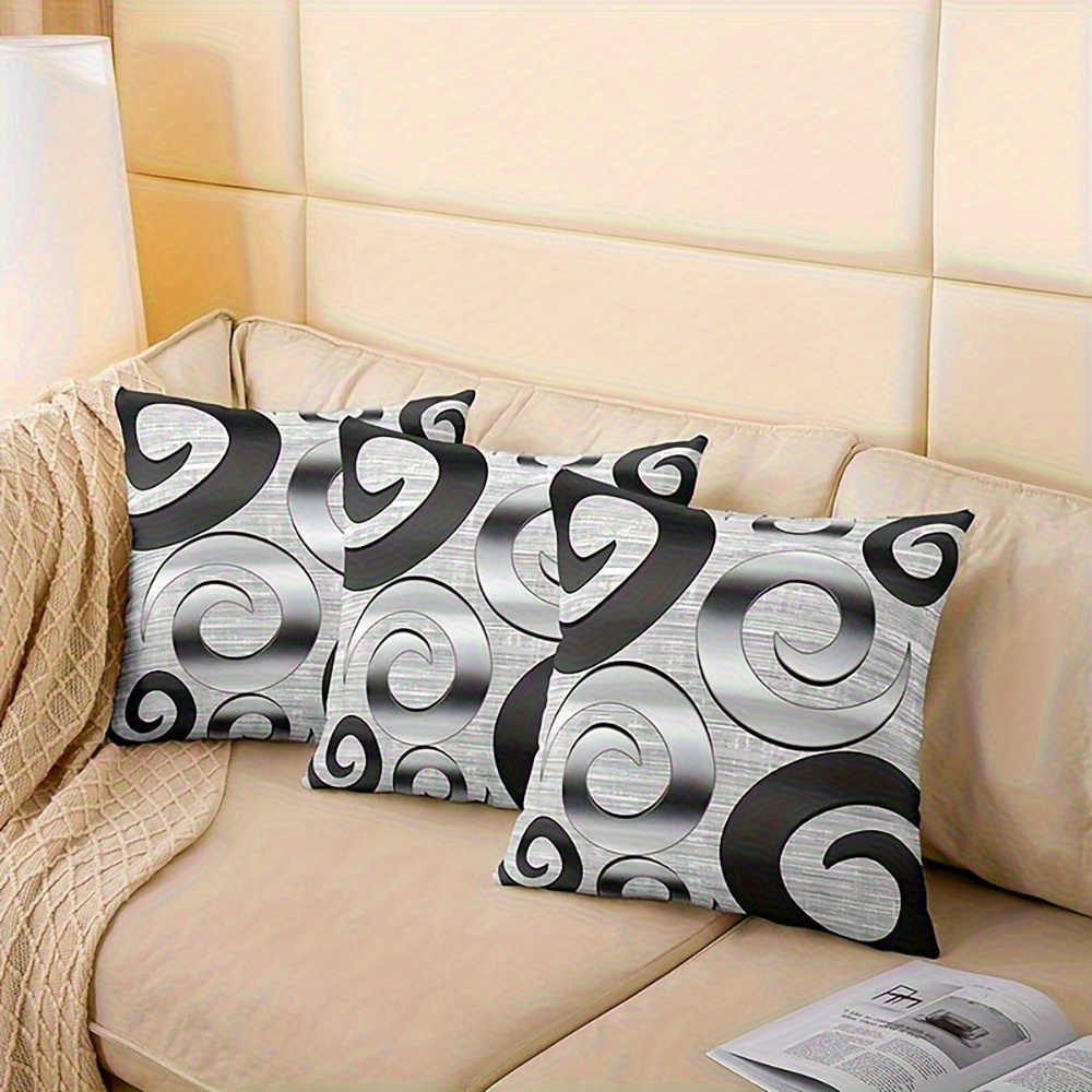 4pcs modern abstract art pattern printed pillow covers soft and comfortable cushion covers   living room sofa bed bedroom porch patio car office home outdoor decoration and gift double sided printing no pillow core Product details 1