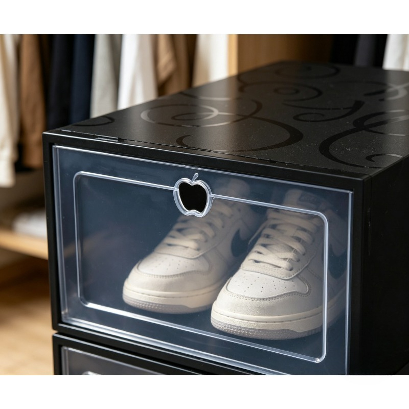 8-Pack Stackable Transparent Shoe Storage Boxes