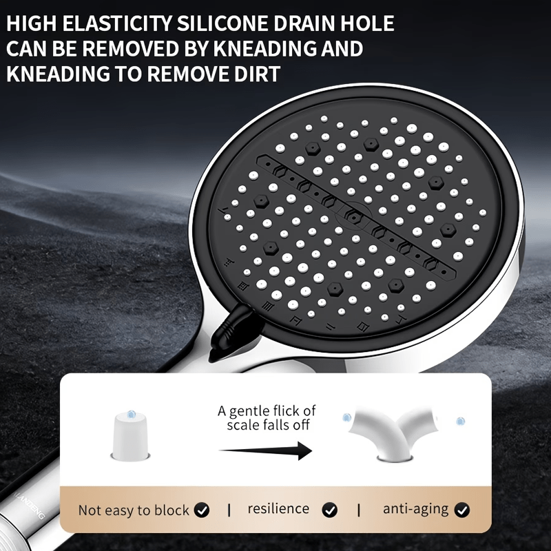 8-Speed Adjustable Water Flow Handheld Showerhead