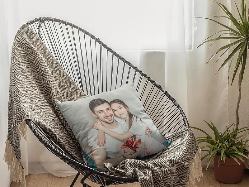 1pc personalized photo pillow custom couple pet portrait or text dual sided printing with matching back valentines anniversary birthday gift removable zipper closure machine washable polyester   fits 18x18 inserts home decor keepsake   your own photos customized pillow anniversary present contemporary design durable fabric   buyers Product details 2