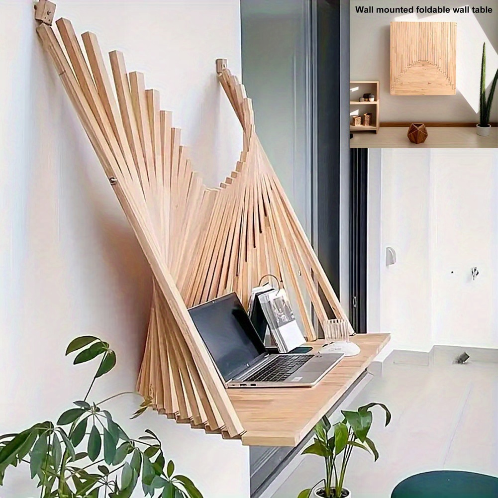 FURNIKNA Folding Wall Table,Fold Down Desk Wall Mounted,Laundry Room Table For Folding Clothes,Foldable Floating Mount Desk For Small
