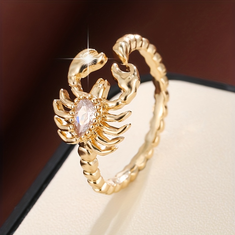 Exquisite Adjustable Zirconia Scorpion Rings for Men and Women