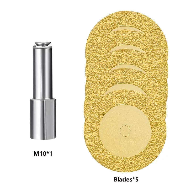 Image of 5pcs 50mm Saw Blades With M10 Handle - 1.1mm Ultra-thin Detachable, Suitable For Glass/ceramic/marble Cutting, Precision Carving And