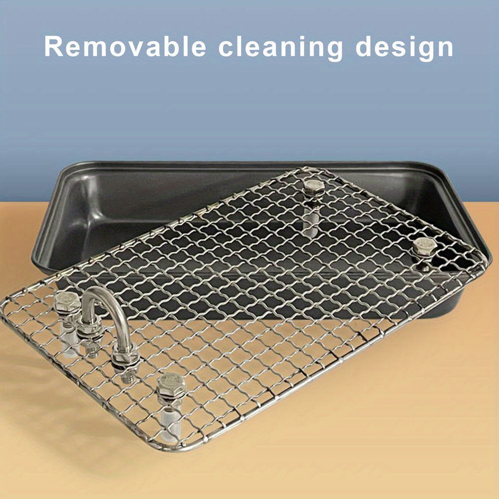 Verwijderbare Kattenbak Trainer voor Konijnen, Herbruikbare Training Pan voor Fretten, Roestvrijstalen Potje Trainer voor Kooien