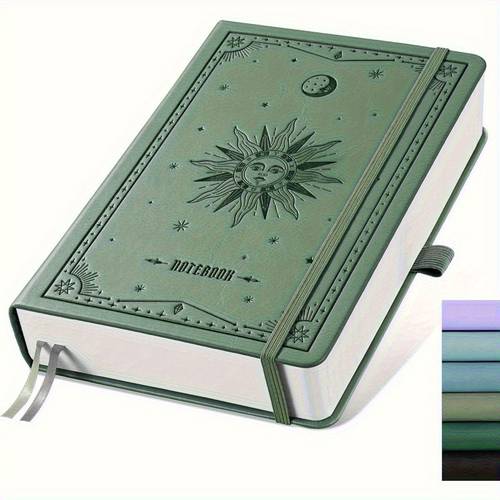 a5 leather notebook 320 pages 100gsm thick paper university ruled 5 75 x8 38 with blank inner pages design elegant gray blue journal for work note taking men women