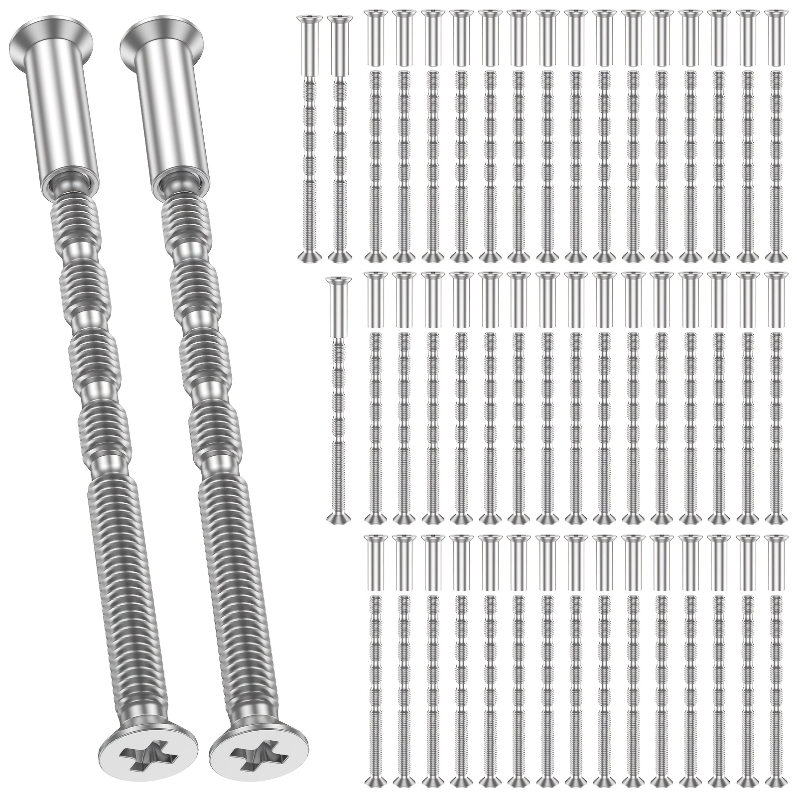 Image of 50set Door Handle Screw Universal M4 Door Handle Connecting Screws And Sleeves Male To Female M4 X 16 Cross Sleeve M4 X 60 Bolts For 35-60mm Thick Doors