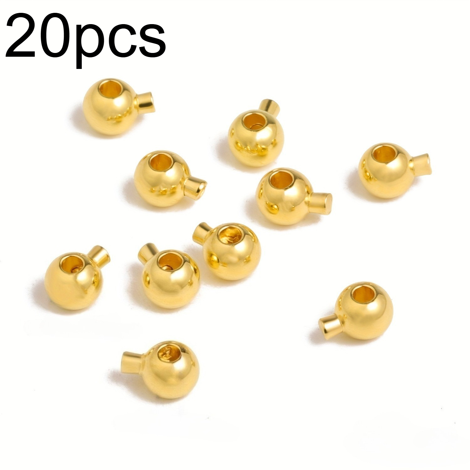 TEMU Cuentas de crimpado de acero inoxidable para hacer joyas - Cuentas conector de crimpado con cierre de punta para extremos de cordón - Sin baño,