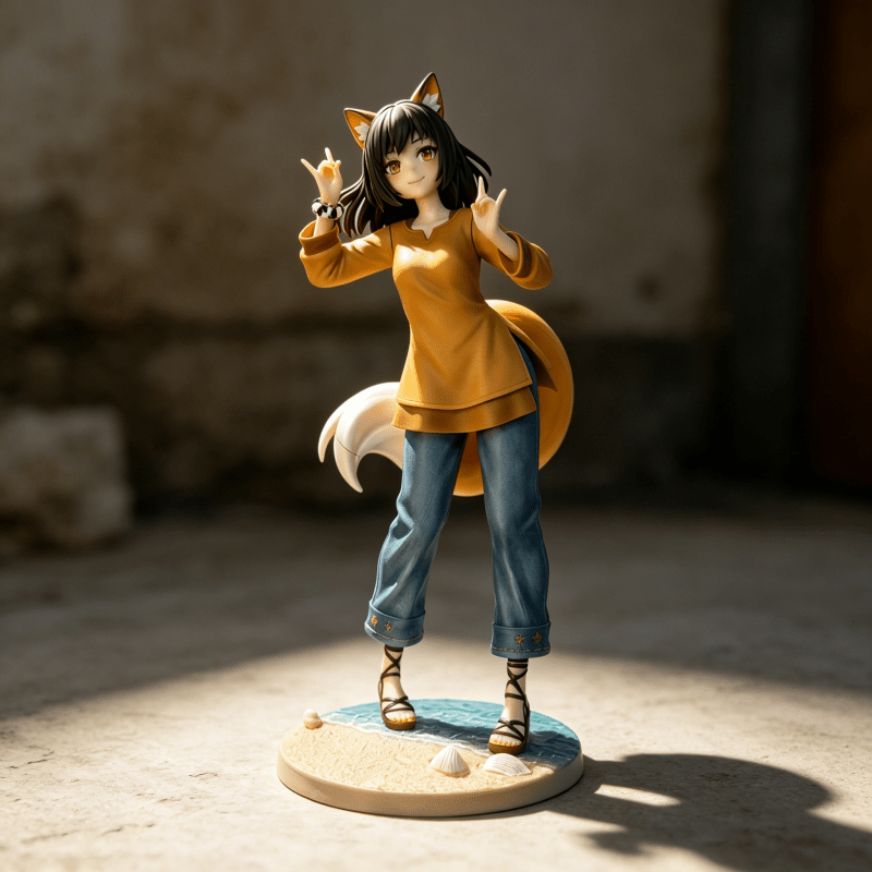 Image of Anime Figure Statue With Animal Ear Headpiece - Collectible Male Character Suitable For Desktop Display, Christmas Gift For Men, Options (//) - Decoration For Or Office Collection